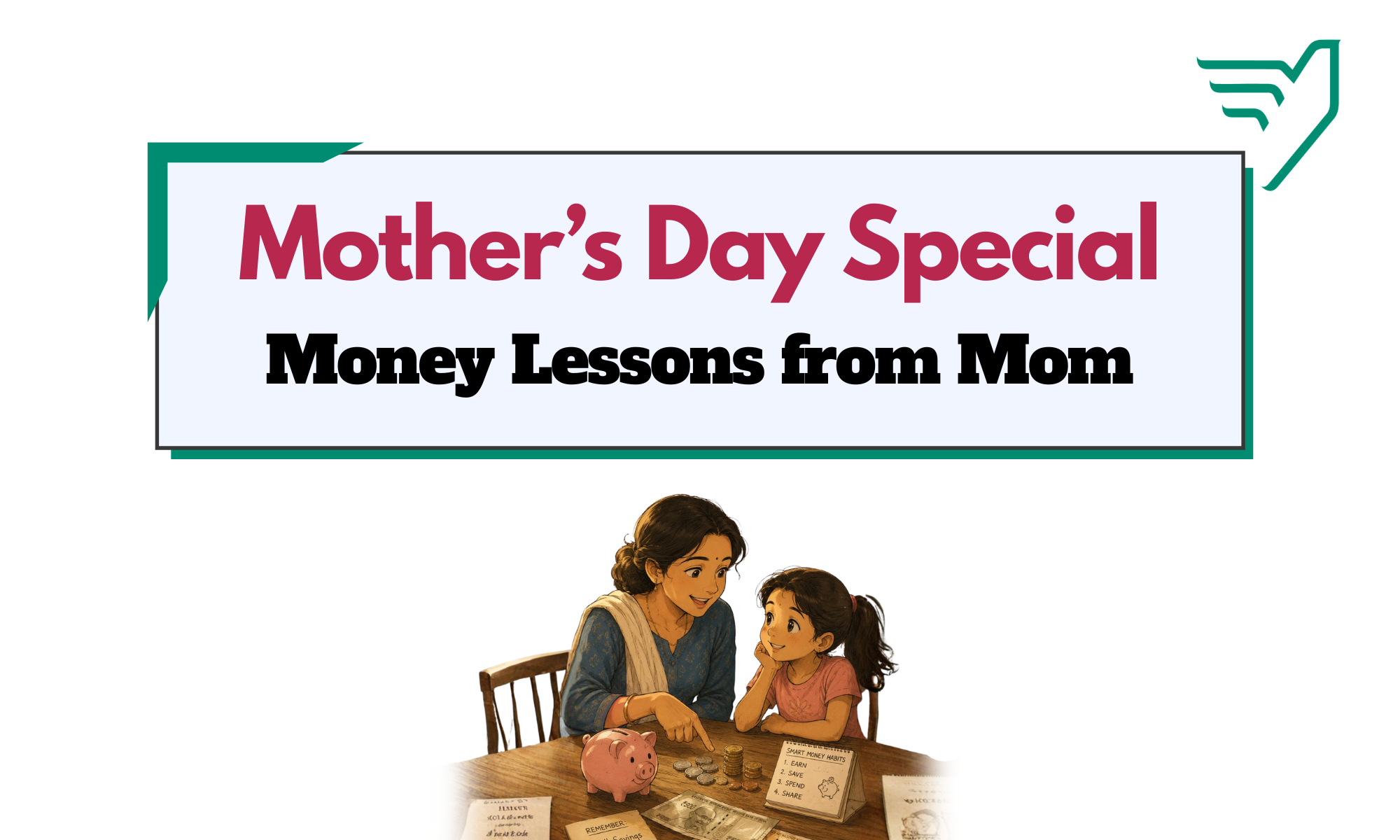 Mother’s Day financial lessons showing how moms teach emergency funds, gold savings, liquidity, and smart investing through everyday household habits.